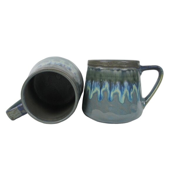 R2 Zrike Crafted Ombre Drip Glaze Stoneware Mugs 16 oz. SET OF 2 - Picture 2 of 6